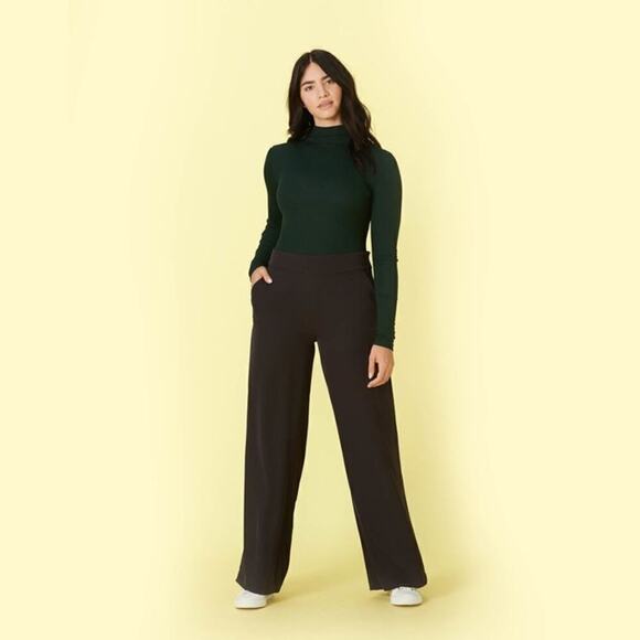 Summersalt Pants - NWT Summersalt The Perfect Wide Leg High Rise Pant Black Women Size 14